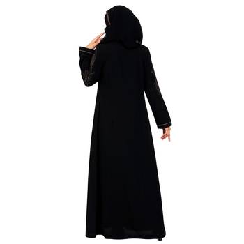 Modest Dress Gown With Stomework And Matching Hijab. 7