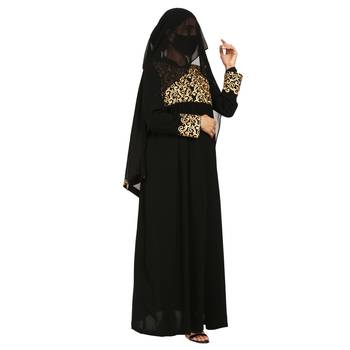Emirati Style Modest Gown In Abaya Fit. It Comes With A Matching Stole Hijab. 7