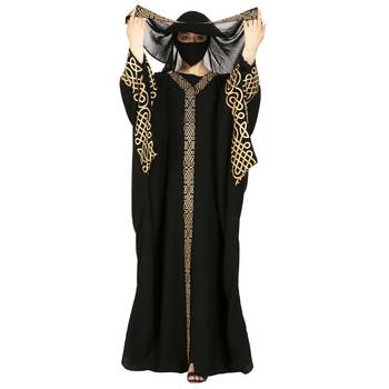 Emirati Style Embroidered  Kaftan With Matching Hijab 5
