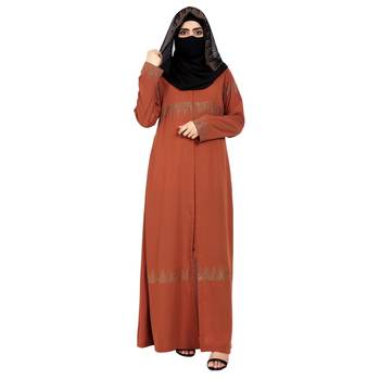Modest Dress Gown With Stonework And Matching Hijab. 1