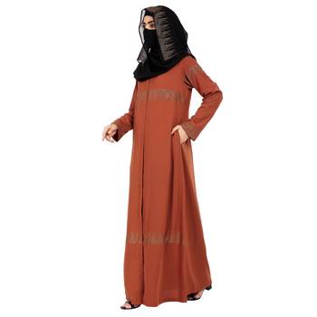 Modest Dress Gown With Stonework And Matching Hijab. 4