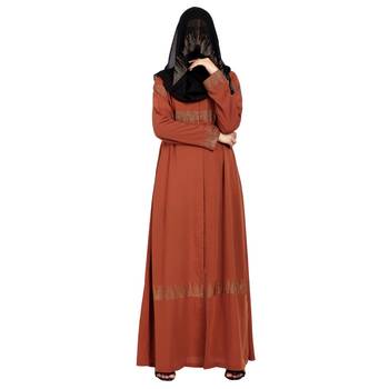 Modest Dress Gown With Stonework And Matching Hijab. 6