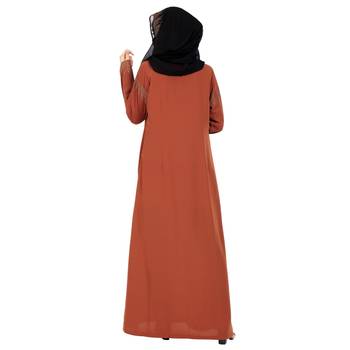 Modest Dress Gown With Stonework And Matching Hijab. 7