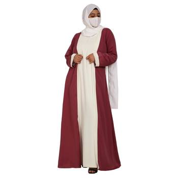 Attached Shrug Abaya In Dual Color. 1