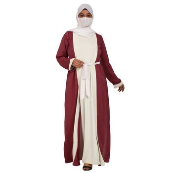 Attached Shrug Abaya In Dual Color. 5