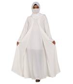 3 Pieces Set Of An Abaya, An Open Shrug And A Matching Stole Hijab.