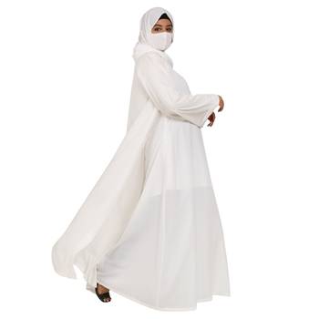 3 Pieces Set Of An Abaya, An Open Shrug And A Matching Stole Hijab. 4
