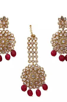 Red gold plated antique gold Copper  Pair of Earrings