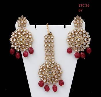 Red gold plated antique gold Copper  Pair of Earrings 4