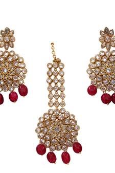 Red gold plated antique gold Copper  Pair of Earrings