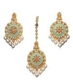 Green gold plated antique gold Copper  Pair of Earrings