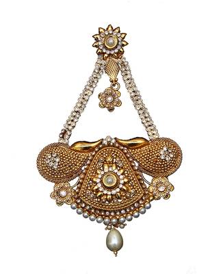 White gold plated antique gold Copper  MangTikka 3