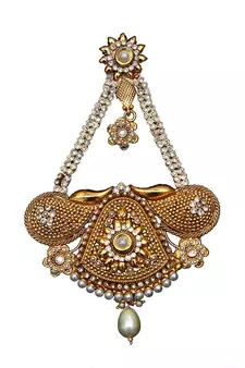 White gold plated antique gold Copper  MangTikka