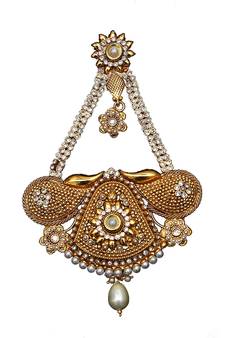 White gold plated antique gold Copper  MangTikka