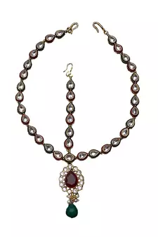 Red gold plated antique gold Copper  MangTikka