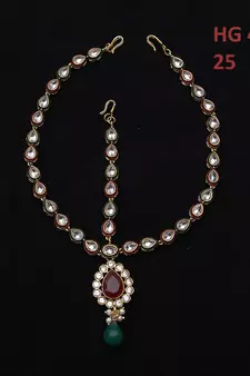 Red gold plated antique gold Copper  MangTikka