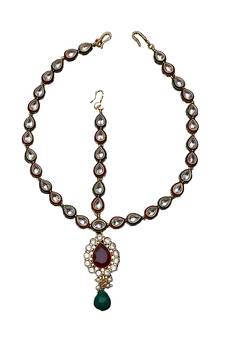 Red gold plated antique gold Copper  MangTikka