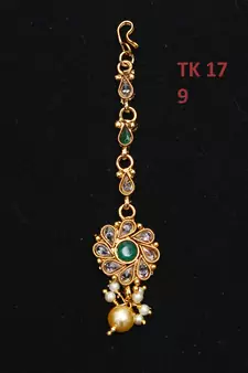 Green gold plated antique gold Copper  MangTikka