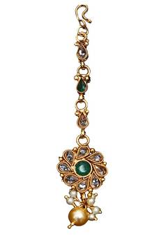 Green gold plated antique gold Copper  MangTikka