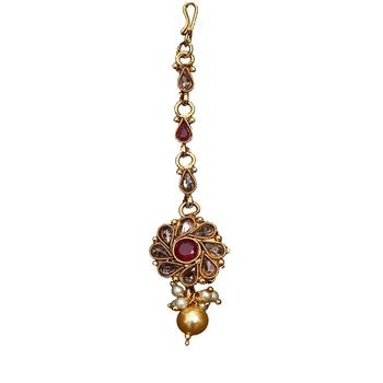 Red gold plated antique gold Copper  MangTikka 3