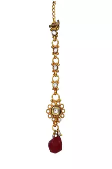 Red gold plated antique gold Copper  MangTikka