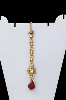 Red gold plated antique gold Copper  MangTikka