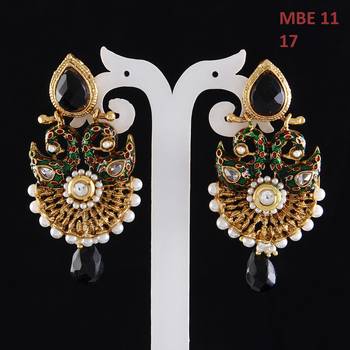 Black gold plated antique gold Copper   Pair of Earrings 2