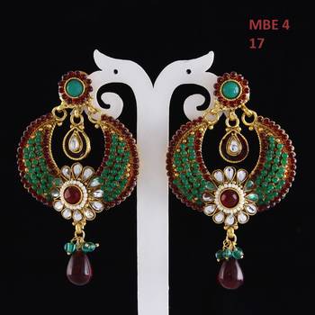 Green gold plated antique gold Copper   Pair of Earrings 2