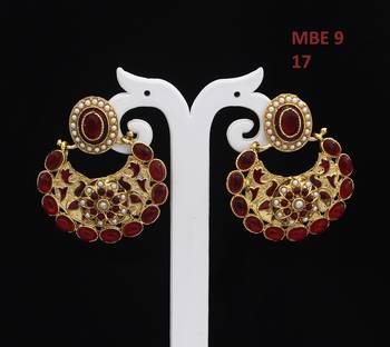 Red gold plated antique gold Copper   Pair of Earrings 3