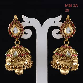 Red gold plated antique gold Copper   Pair of Earrings 2