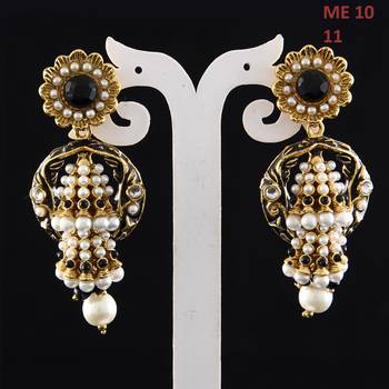 Black gold plated antique gold Copper   Pair of Earrings 2