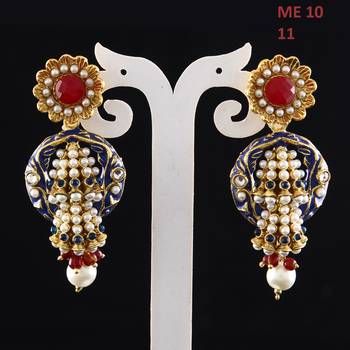 Multicolor gold plated antique gold Copper   Pair of Earrings 3
