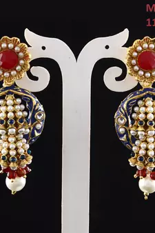 Multicolor gold plated antique gold Copper   Pair of Earrings