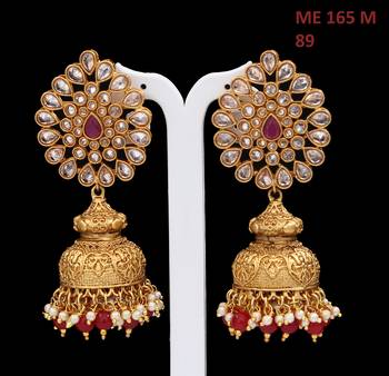 Red gold plated antique gold Copper   Pair of Earrings 3