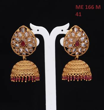 Red gold plated antique gold Copper   Pair of Earrings 2