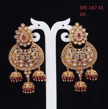 Red gold plated antique gold Copper   Pair of Earrings 2