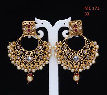 Red gold plated antique gold Copper   Pair of Earrings 2