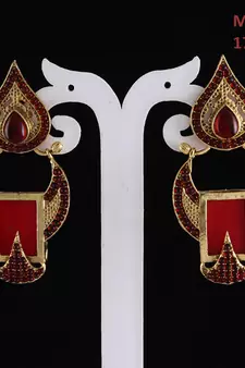 Pink gold plated antique gold Copper   Pair of Earrings