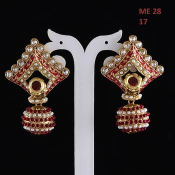 Pink gold plated antique gold Copper   Pair of Earrings 2