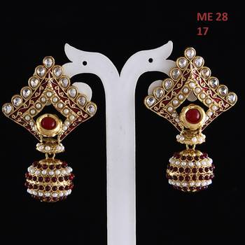 Red gold plated antique gold Copper   Pair of Earrings 2