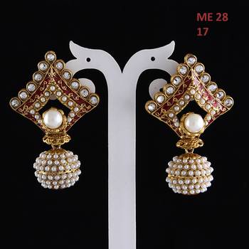 Red gold plated antique gold Copper   Pair of Earrings 3