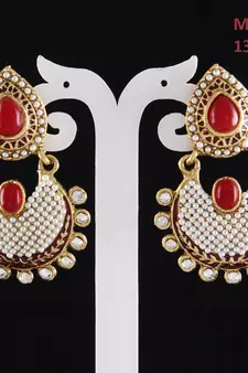 Red gold plated antique gold Copper   Pair of Earrings