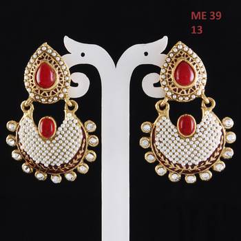 Red gold plated antique gold Copper   Pair of Earrings 3