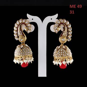 Red gold plated antique gold Copper   Pair of Earrings 3