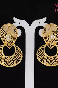 Gold gold plated antique gold Copper   Pair of Earrings