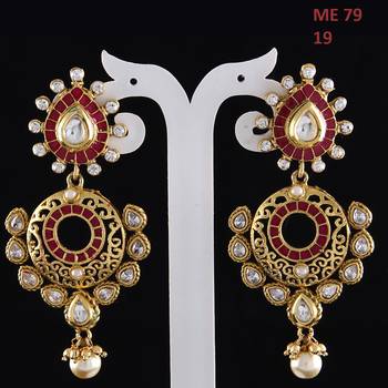 Pink gold plated antique gold Copper   Pair of Earrings 2