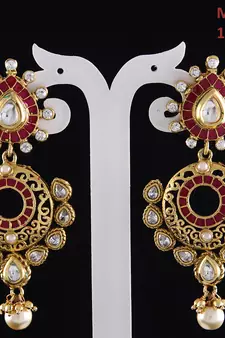 Pink gold plated antique gold Copper   Pair of Earrings