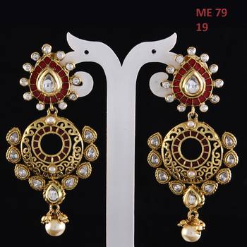 Red gold plated antique gold Copper   Pair of Earrings 2