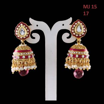 Pink gold plated antique gold Copper   Pair of Earrings 3