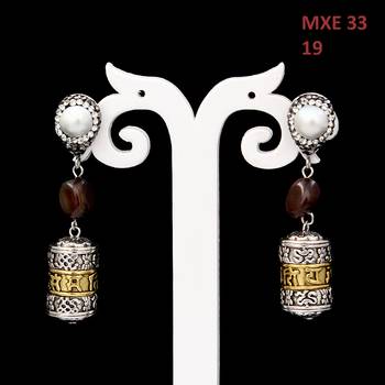 Brown beaded jewellery Brass Copper   pair of Earrings 3